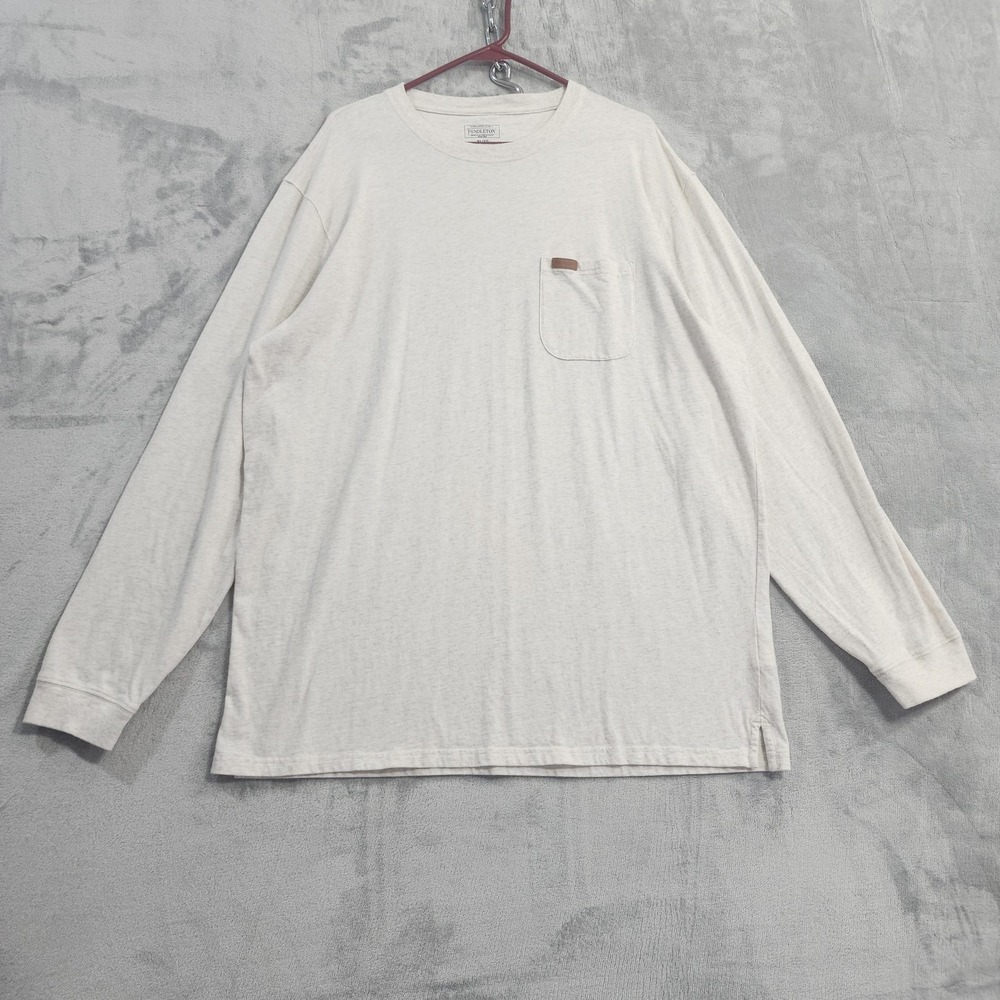 Pendleton Shirt Mens XL Beige Long Sleeve Pocket Crew Cotton Casual‎ Pullover